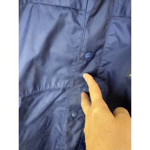 Carhartt Men's XL Navy Hooded Rain Defender Jacket Detachable Hood Durable Coat - Picture 4 of 8