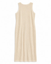 MANGO Women's Cream Crochet Open Knit Sleeveless Midi Dress Size XL NWT