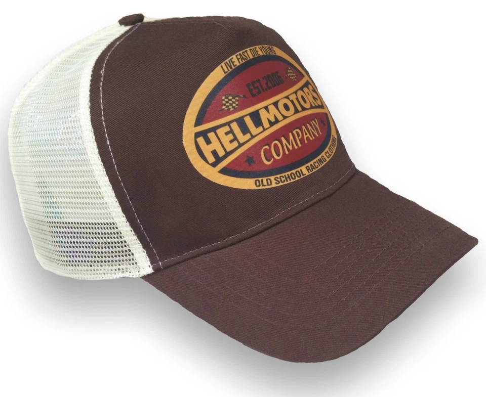 Live Fast Die Young Trucker Cap Hotrod V8 UScar Oldschool Vintage Choco - Bild 1 von 1
