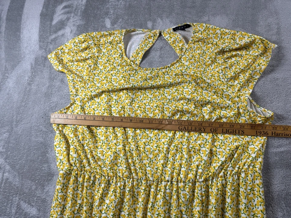 Vestido Tiana B. Amarillo Limón Para Mujer Plus 2X Ropa de Trabajo Verano Boda Cóctel Foto 4 de 4