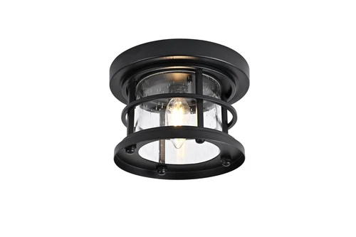 Elegant Lighting Carla 8" Outdoor Flush Mount in Black - Picture 3 of 8