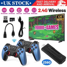 70000+ Retro Video Game Console 4K HD TV Game Stick + 2 Wireless Controller UK.-
