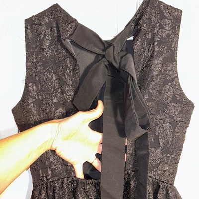 H&M Women s Black Backless Dress w/ Large Bow Cocktail Formal Wedding Guest Sz S