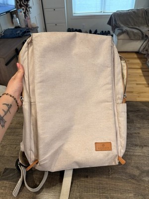 Nordace Siena Pro 15 Beige Backpack Laptop Sleeve USB Charging Lightweight