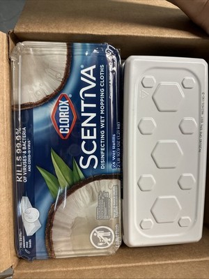 2x Clorox Scentiva Disinfecting Wet Mopping Cloths Pacific Breeze & Coconut 24Ct