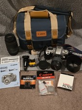 Canon EOS Rebel G Film SLR Camera Kit Bundle 2 Lenses, Case, Batteries, More 