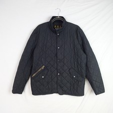 Barbour Jacket Mens Large Navy Black Quilted Jacket Outdoor Hunting