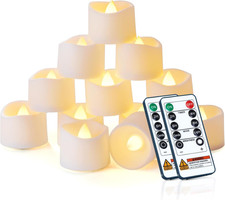 24-Pack Remote Flameless LED Battery Tea Light Candles, 400 Hrs