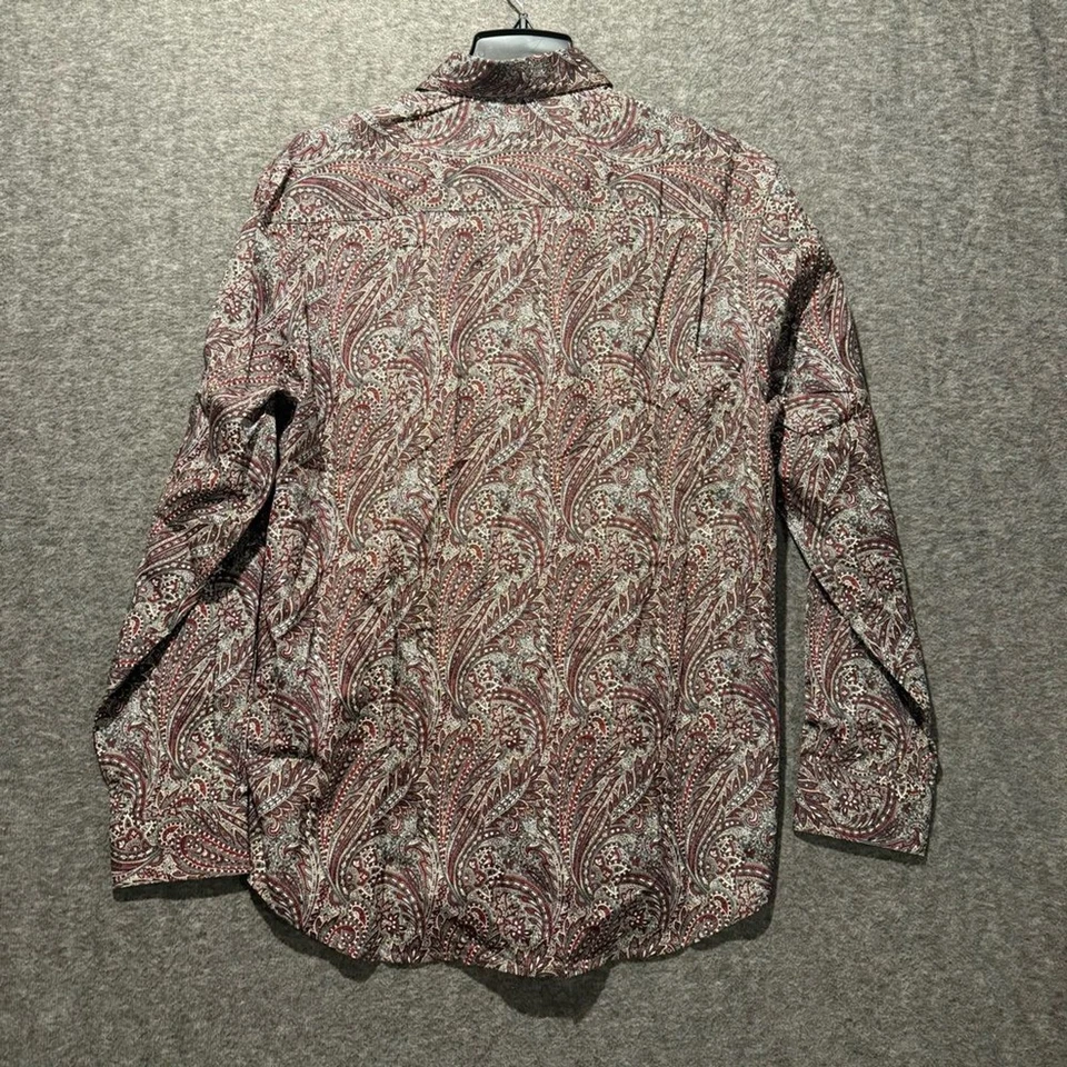 Nat Nast Dress Shirt mens M red paisley floral Ace Contrast Cuff button up nice! - Image 3 of 4