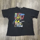 Vintage Wolverine X-Men T-Shirt Size XL Faded Black Distressed Marvel Comic 1993