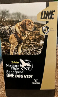 Cabela's Northern Flight Renegade One Dog Sport Vest Brown Camouflage Med.