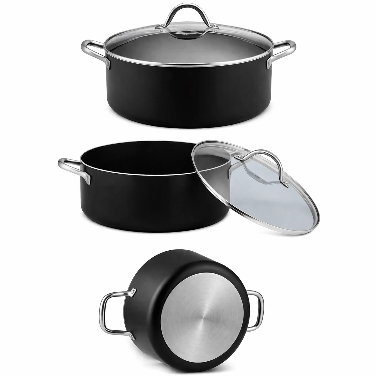 3-Piece Non-Stick Fish Pot Set — 28cm, 30cm & 32cm | Sleek Design | Premium Cook