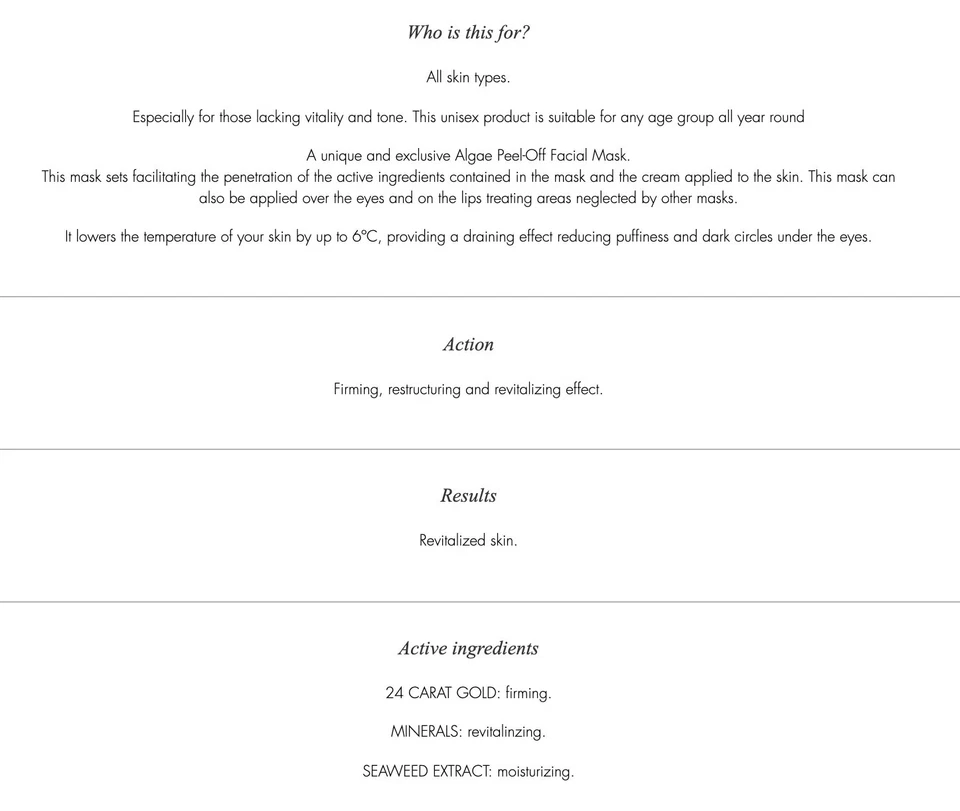 (NEW) Original CASMARA PEEL OFF ALGAE MASK - 24K GOLD - Professional - (1 mask) - Image 3 of 4