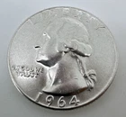 1964 Denver Mint USA Washington Quarter Dollar 90% Silver 25c Coin Mint D A11