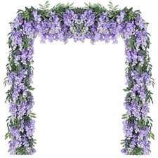 4Pcs 6.6Ft/Piece Imitation Silk Wisteria Garland Hanging Flower Vine for Home...