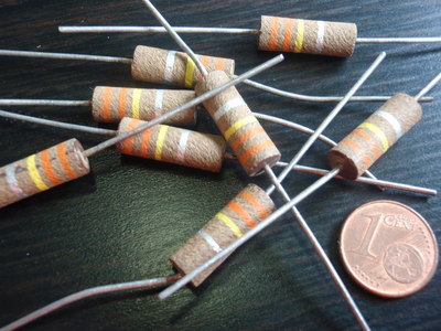 RARE! RESISTOR 330K Ohm ~2W CARBON LAYER D6x18mm 8x 24146
