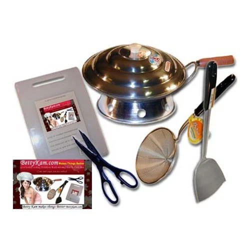 Eight Piece Steel Wok Set