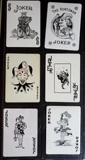 6 Different Single Swap Playing Cards JOKERS Lot J7