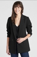 Gap Women's Classic Girlfriend Blazer Jacket True Black Size US 2 New Nwt