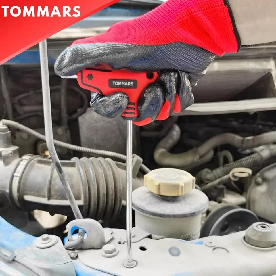 9pc T Handle Torx Wrench Set S2 Steel T10 T15 T20 T25 T27 T30 T40 T45 T50 Tamper - Image 2 of 2