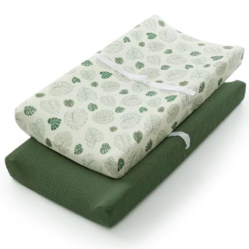 Muslin Changing Pad Cover for Baby Girls Boys Cotton Natural