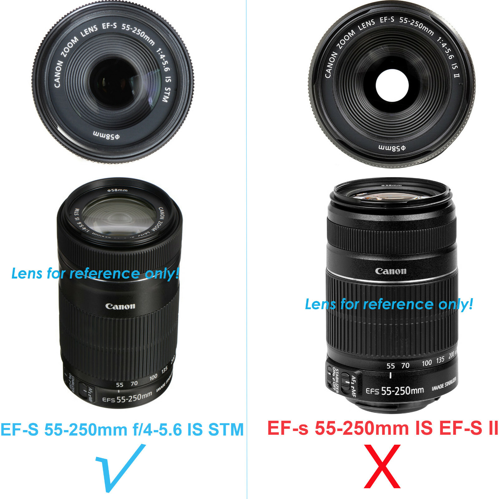 Lens Hood for Canon EFS 55250mm f/45.6 IS STM Lens replaces