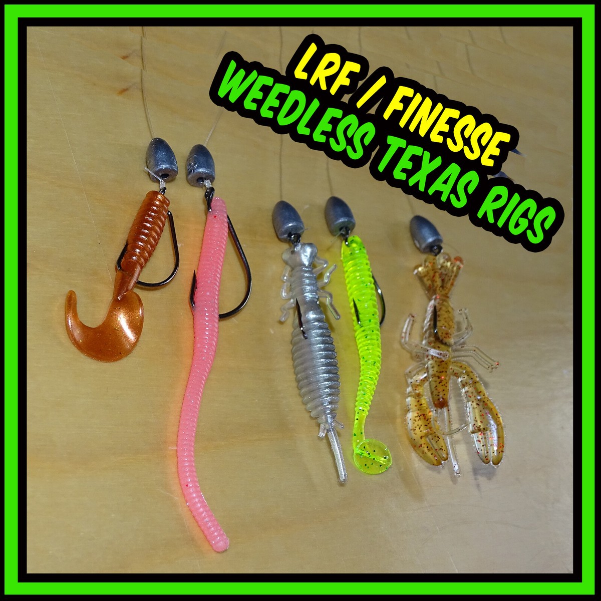 Pre tied LRF Finesse Weedless texas rigs UK