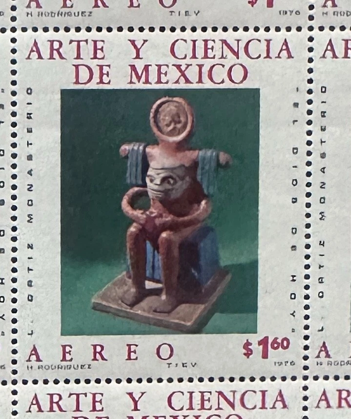 Selos do México 1976 Folha Completa de 25 Perfeitos Sem Dobradiças Arte Y Ciência do México - Imagem 2 de 2