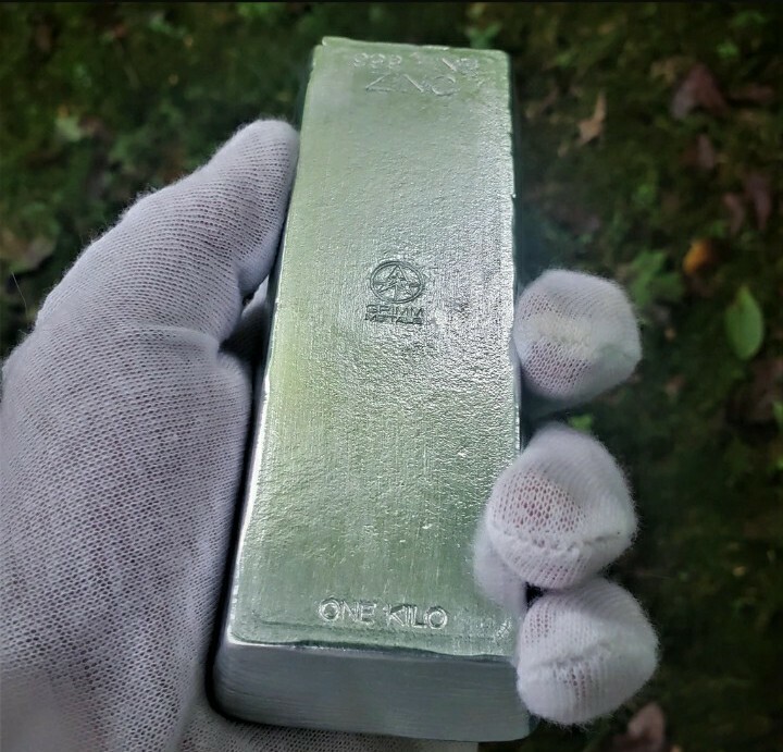 1 Kilo Zinc Bar .999 Fine Bullion 2.205 lb Diversify Your Metal
