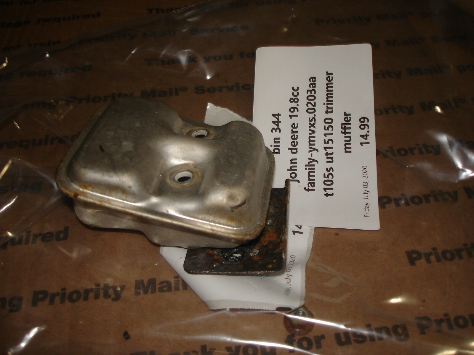 John Deere 19.8cc t105s ut15150 muffler trimmer part bin 344 eBay