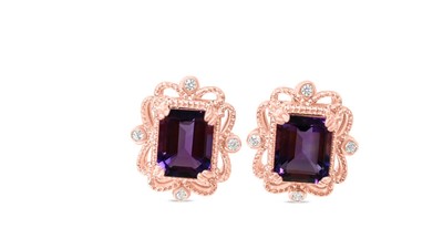 Damen 925 Sterling Silber Natürlicher Amethyst Ohrring Feiner Schmuck Geschenk für Frau.
