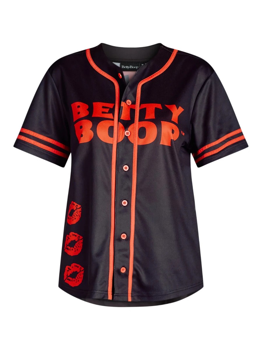 betty boop jersey dress Red Black Full Double Sided Graphic Baseball Shirt JR's XXL Tee shirt