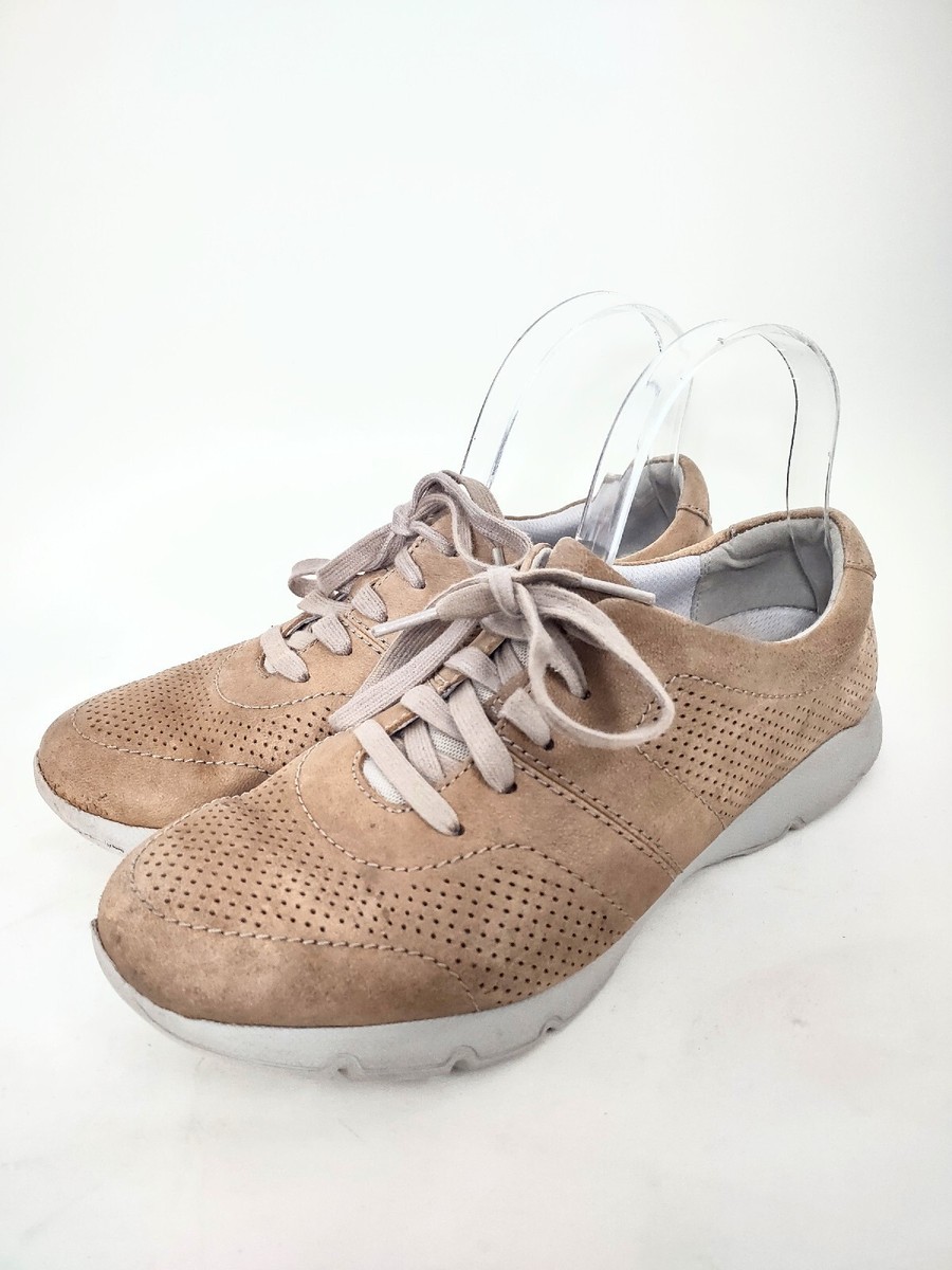 Dansko Leather Sneakers Women 39 Alissa Tan Brown Milled