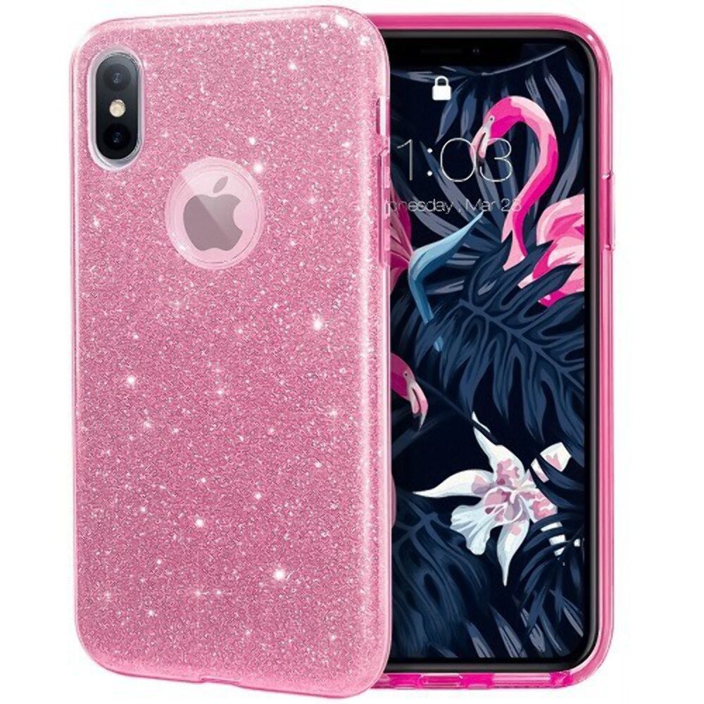 Pink Iphone X Case Glitter For IPhone X/Xs Daisy Light Thin Slim