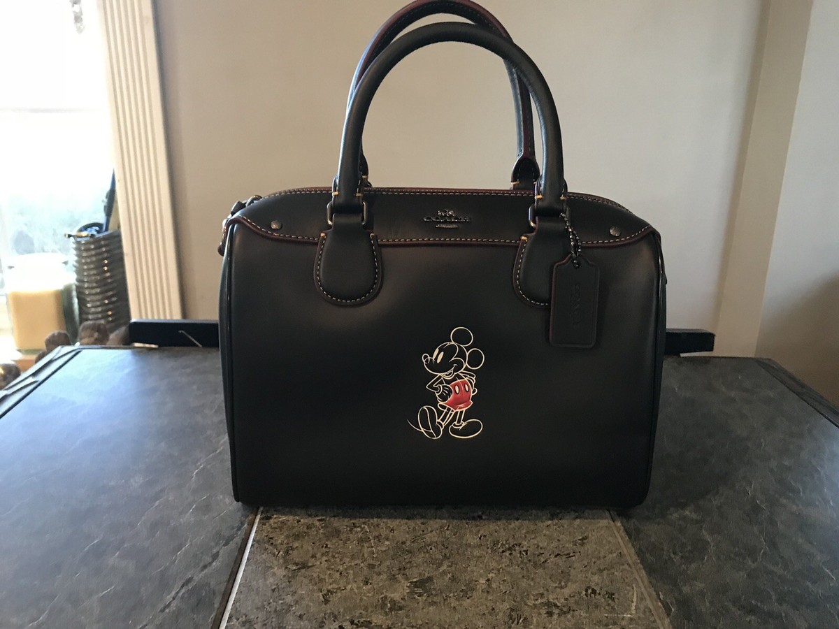 Coach Disney Mickey Mouse Black Leather Mini Bennet Cross Body 