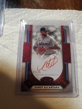 2024 Topps Tier One On Card Auto SANDY ALCANTARA Red Ink SSP /25 Marlins