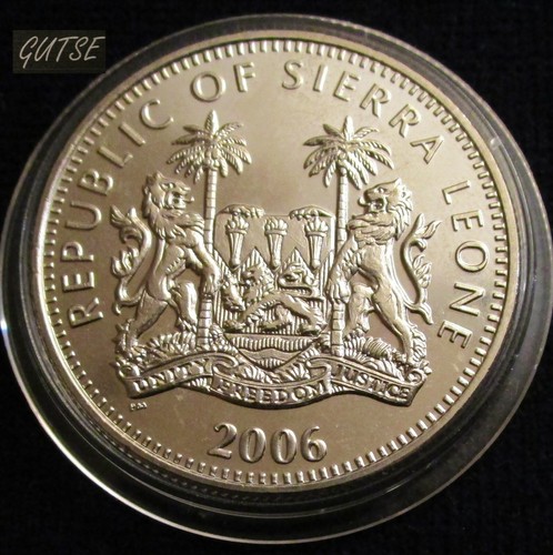 SIERRA LEONE, 1 DOLLAR 2006, ANTELOPE IMPALA, UNCIRCULATED. - Picture 2 of 2