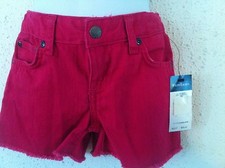 Ralph Lauren Girls Shorts Deep Hot Pink Denim 5 Pockets Frayed Hem Size 14 NWT