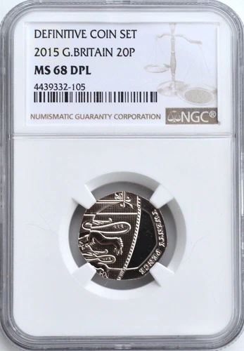 2015 20P TWENTY PENCE NGC MS68 DPL DEEP PROOF LIKE ROYAL MINT GREAT BRITAIN Coin