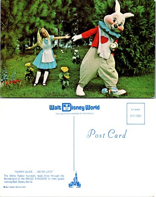 White Rabbt Disne Alice and White Rabbit Walt Disney World Postcard | eBay