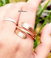 Stunning Handmade Solid Heavy Pure Copper Adjustable Ring Statement Ring For Her