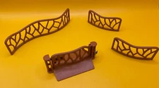 2014 Geobra Playmobil Zoo Extension Fence w/ Gate - Lot of Four (4) Pieces