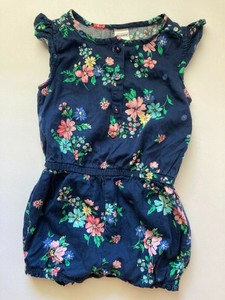 navy blue romper baby girl