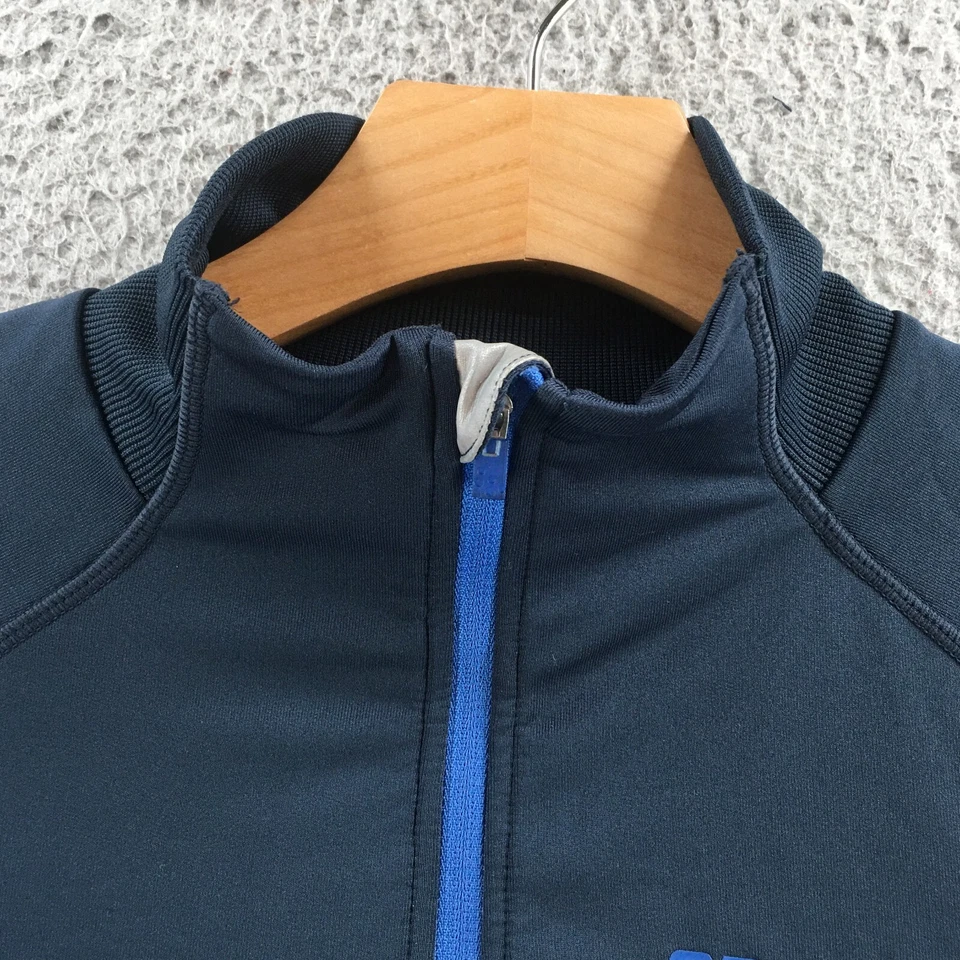 工艺 1/4 25 美分拉链套衫夹克男式 M 蓝色海军蓝长袖模拟领 — 第 3/4 张图片