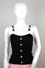 Women's Tank Top Knit Contrasting Colors Pullover Size Small Black / White NWOT