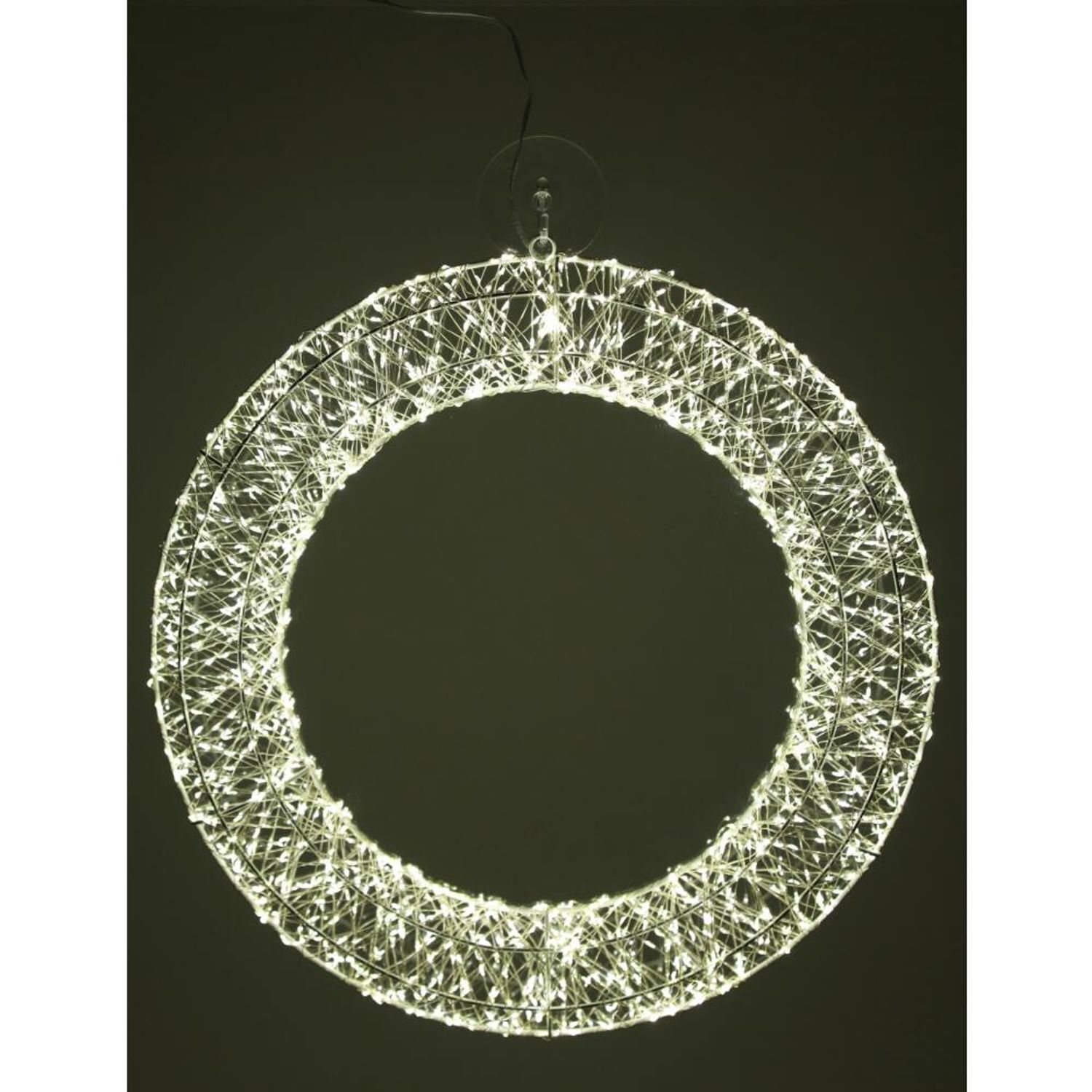 LED Lichterkranz 50cm mit Timer warmweiß Drahtkranz Weihnachtsdeko  Lichterkette