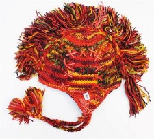 T719 New Gorgeous Woolen Hat/Cap with Fleece Lining Hand Knitted in Nepal