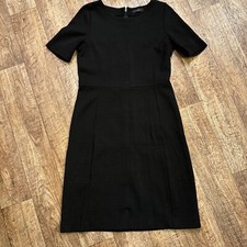 J Crew Little Black Knit Dress Fitted Waist Classic Modern Size 6-8