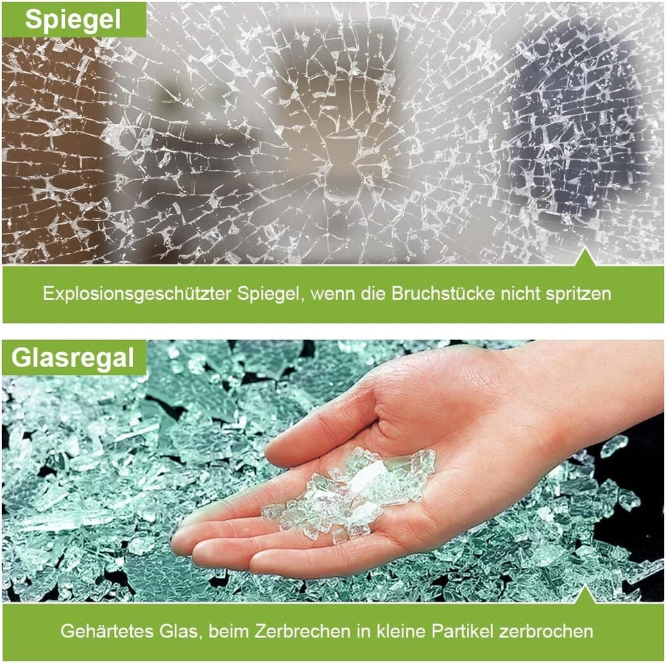 Wandspiegel mit Ablage 60x45cm Badspiegel Rahmenlos Spiegel Badezimmerspiegel - Bild 4 von 4