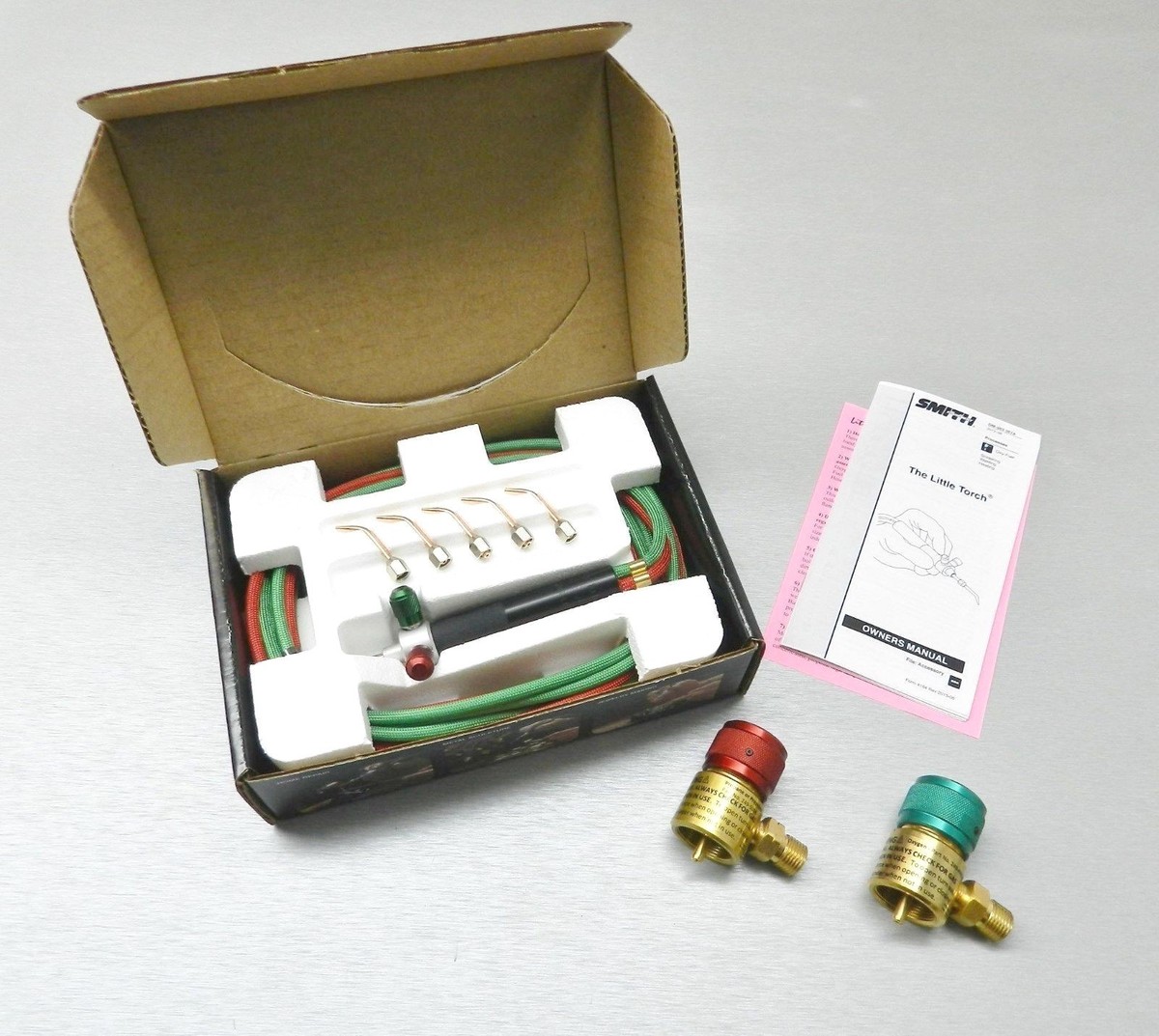 Smith Little Torch with 5 Tips & Oxygen & Fuel Regulators Jewelry 